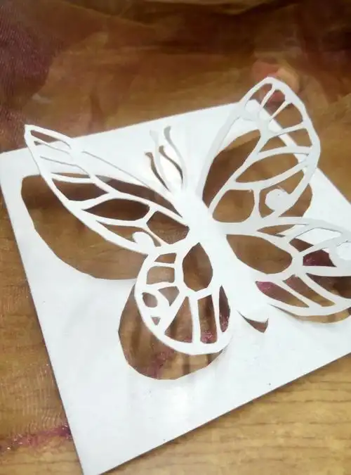 卡纸立体蝴蝶贺卡立体蝴蝶贺卡立体纸雕 立体构成 立体贺卡 立体