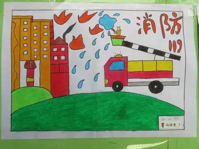 安全伴成长" ——119消防安全宣传月系列活动之消防主题幼儿绘画活动