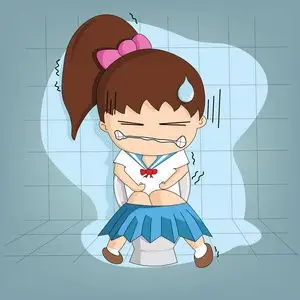 女孩腹泻图片-女孩腹泻素材-女孩腹泻插画-摄图新视界