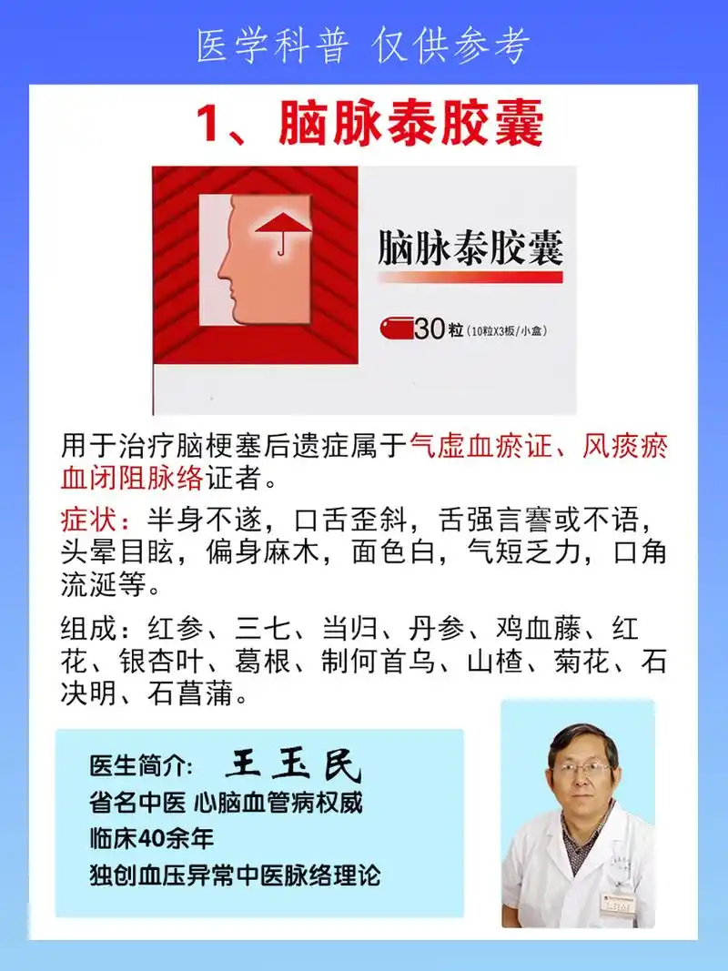 4个活血化瘀中成药 改善脑梗后遗症,今日公布于众  提醒:中医讲究一人