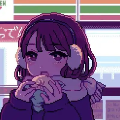 二次元像素风女生插画漫画头像