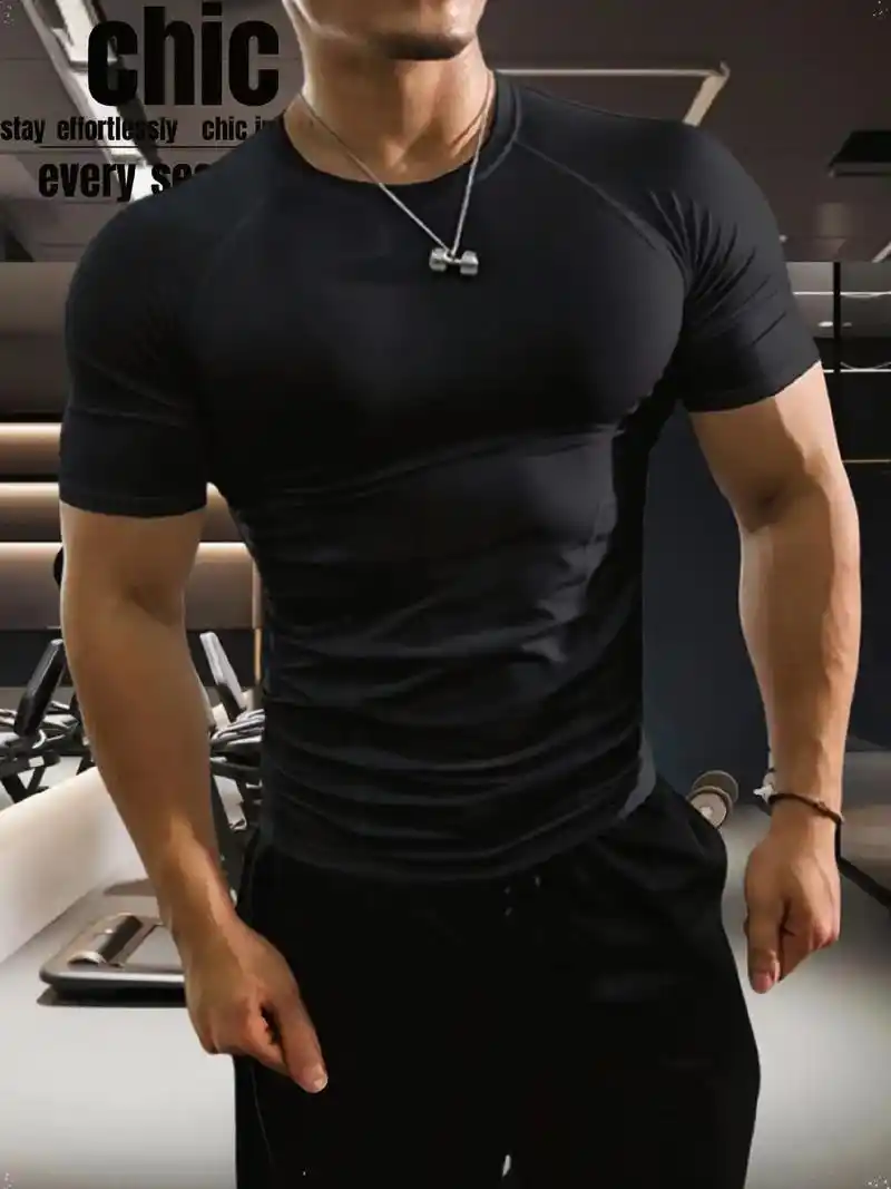 男士运动休闲肌肉紧身衣!