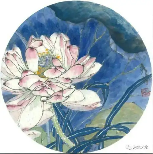 工笔画写意荷花小品