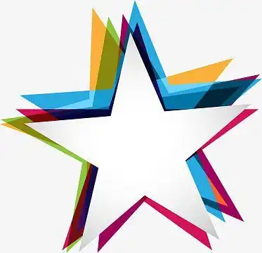 彩色五角星形标题框