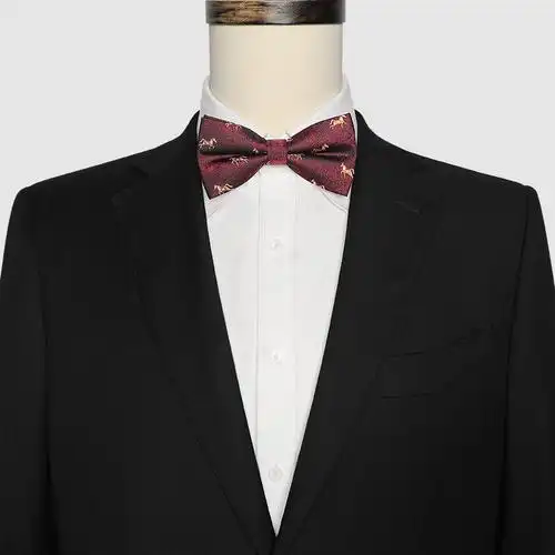 新郎伴郎领结结婚婚礼主持红色骏马提花男士领结