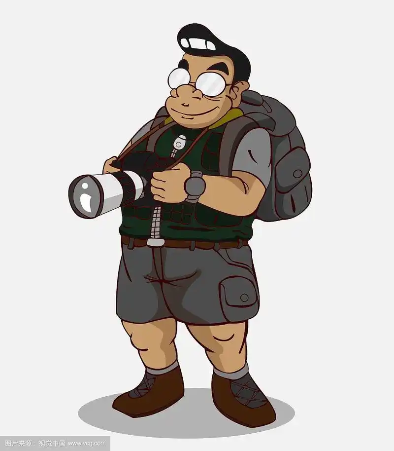 卡通人物快乐摄影师