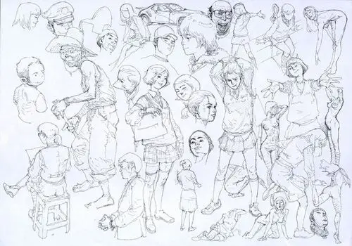 韩国动画之神金政基速写作品集