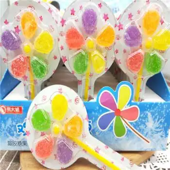 风车糖马大姐欢心棒棒糖风车形水果味软棒棒糖儿童糖果玩具60支