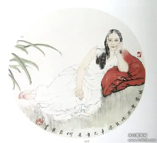 何家英女性人物国画