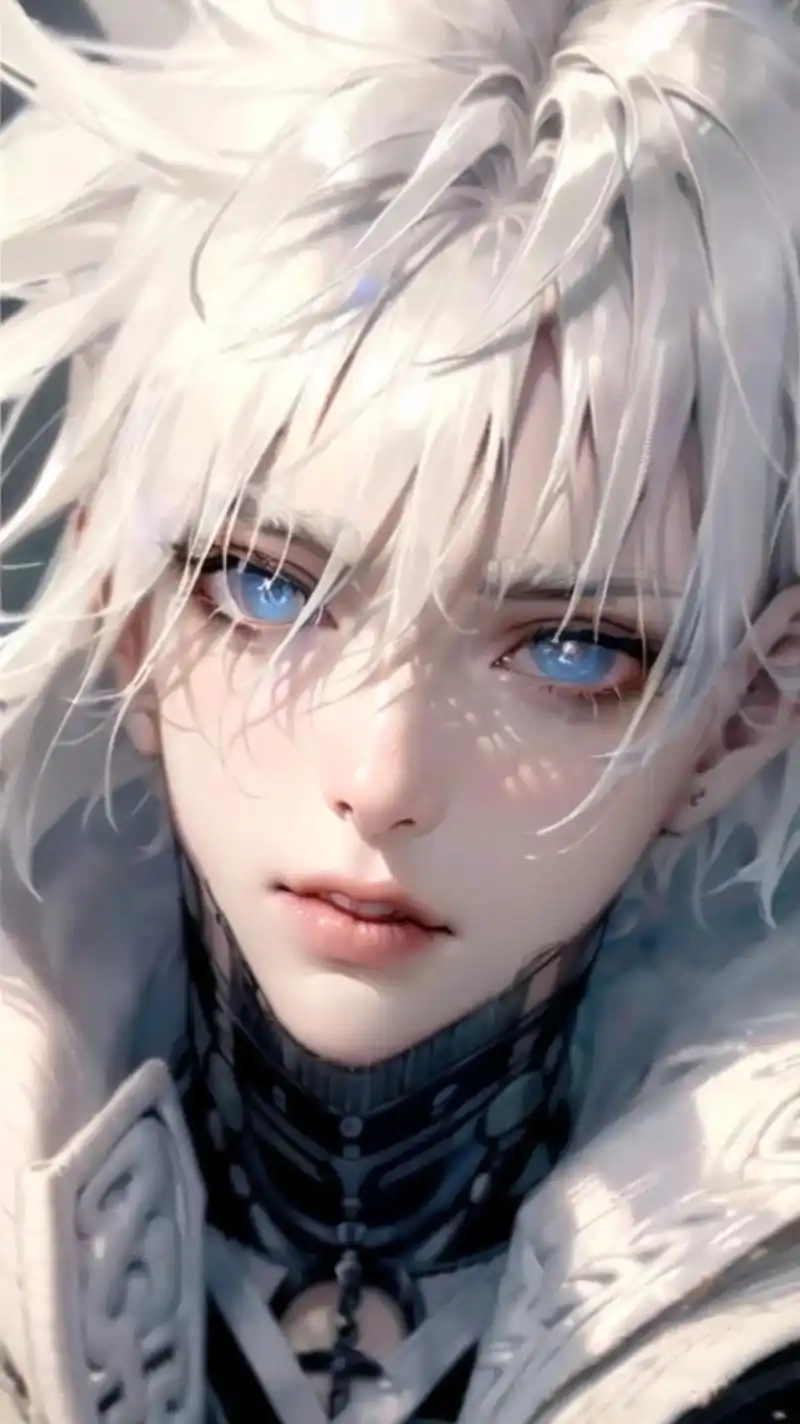 72白发|蓝瞳93.#二次元 #ai绘画 #原创 #壁纸 #头 - 抖音