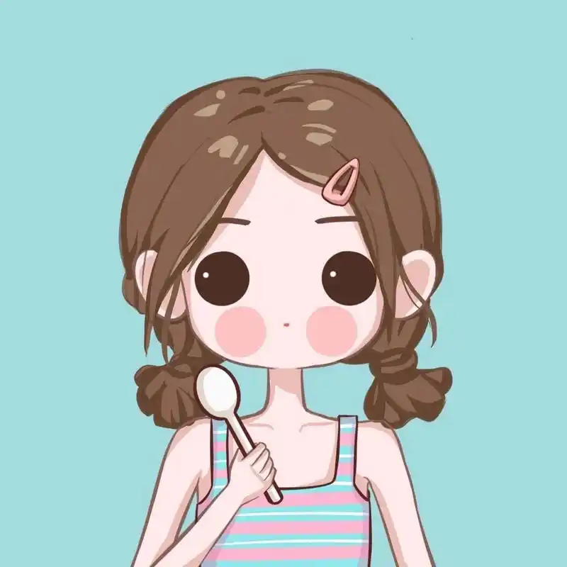 双丸子头可爱女生头像～ 夏天怎么能不吃冰激凌呢?(虽然今天降温)