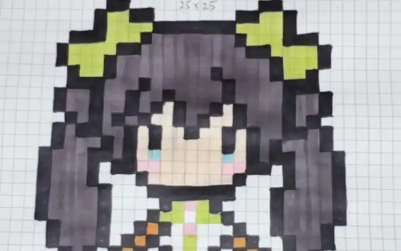 丸里像素画-王者荣耀孙尚香像素画绘制过程