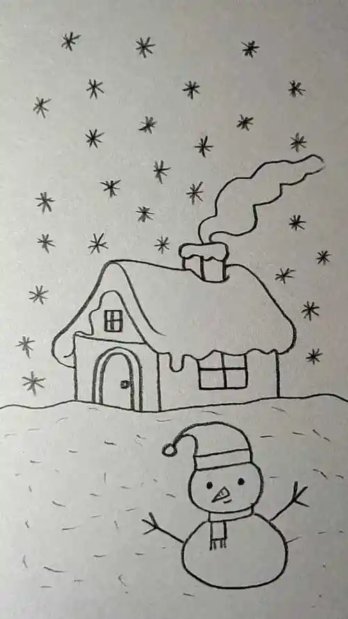 简单画北方冬天的景色漂亮