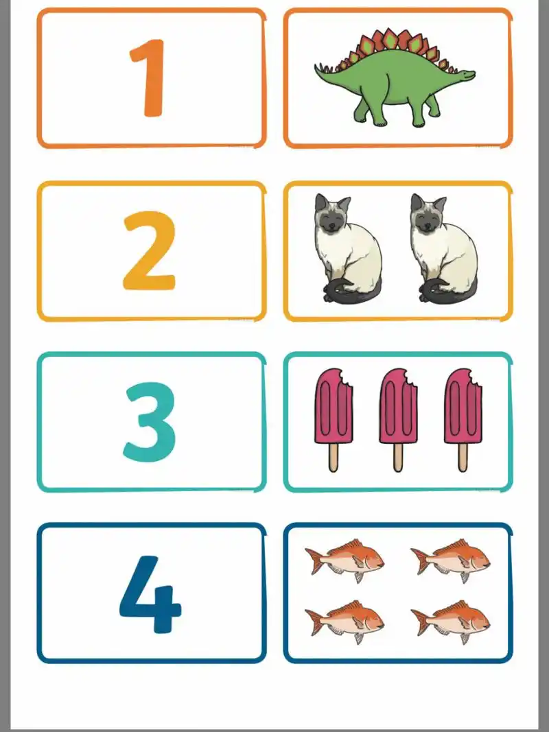 1-20数字卡片 幼儿园1～20数字卡片,让孩子数一数 益智区投放素材