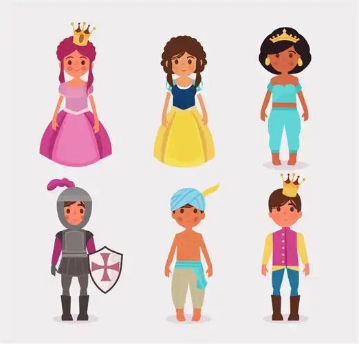 6款卡通童话人物矢量素材