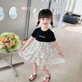 岁小女孩蛋糕裙时尚洋气女童连衣裙6儿童裙子黑色120cm建议身高116125