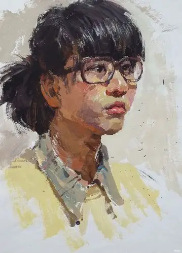 色彩人物头像作品,彩头作品