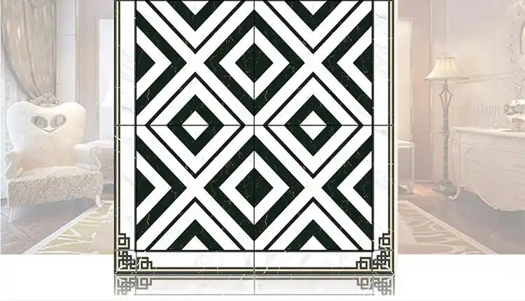 别墅客厅拼花地砖 别墅地毯砖瓷砖800x800酒店大厅水刀拼花地砖客厅