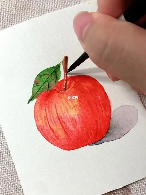 零基础水彩教程day93每天5分钟红苹果