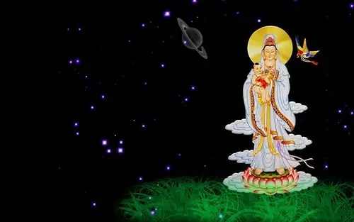 佛桌面壁纸之送子观音图