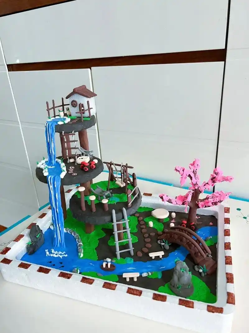 超轻粘土 手工微景观 森林小屋 森林场景 森林小屋 小木屋 林间小屋