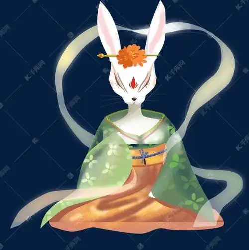 打坐的兔子精免抠图下载