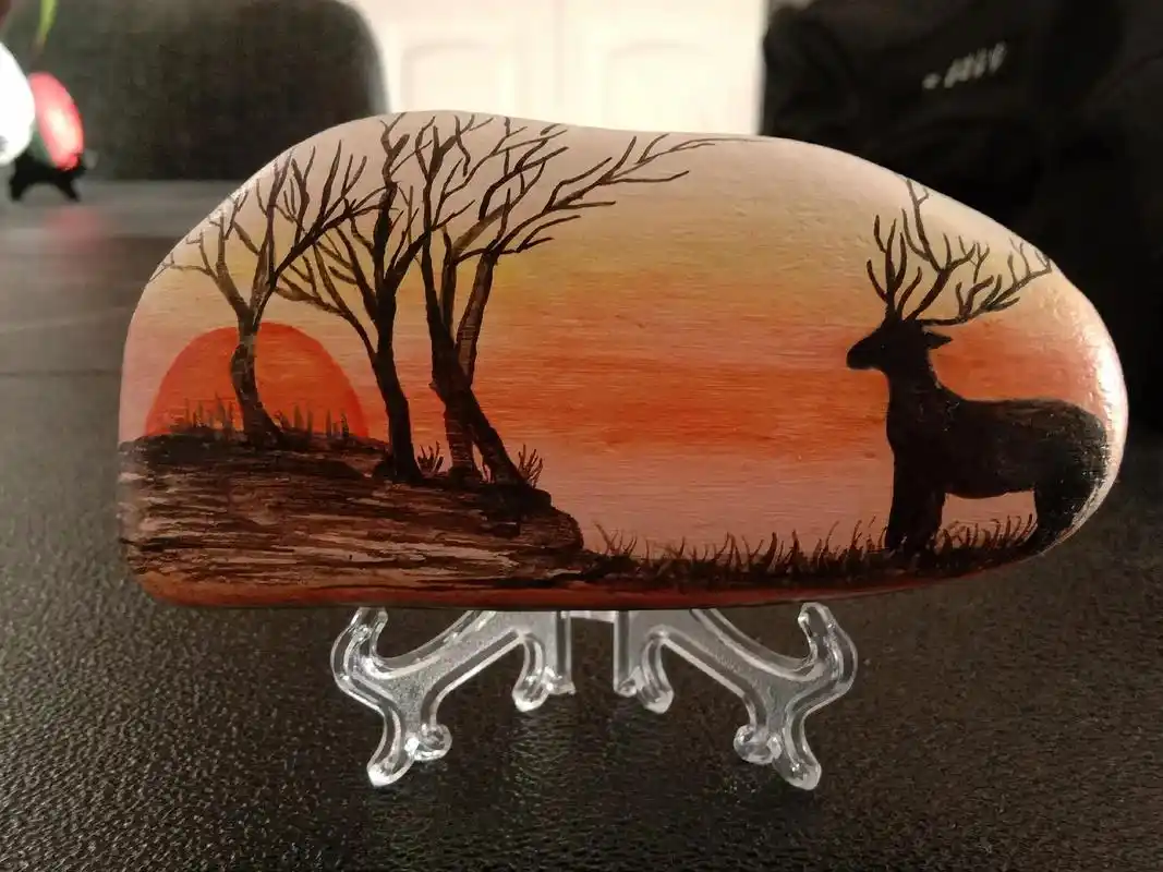 石头画创意作品 爱好和有没有文化没关系 - 抖音