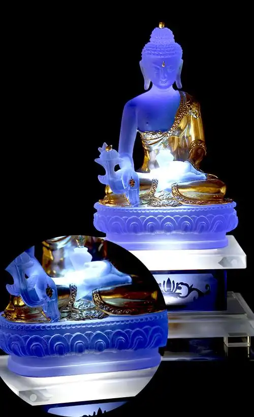 购】药师琉璃光如来发光金刚底座家用供奉摆件居家佛堂摆放药师佛佛像