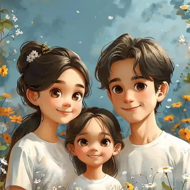 亲子头像|三口之家一个女儿专属头像