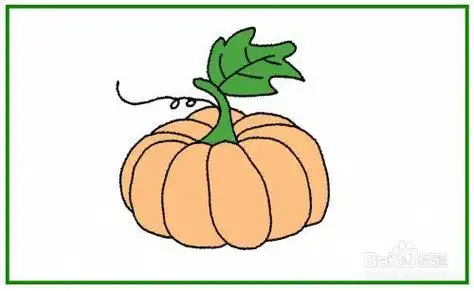 南瓜叶卡通简笔画