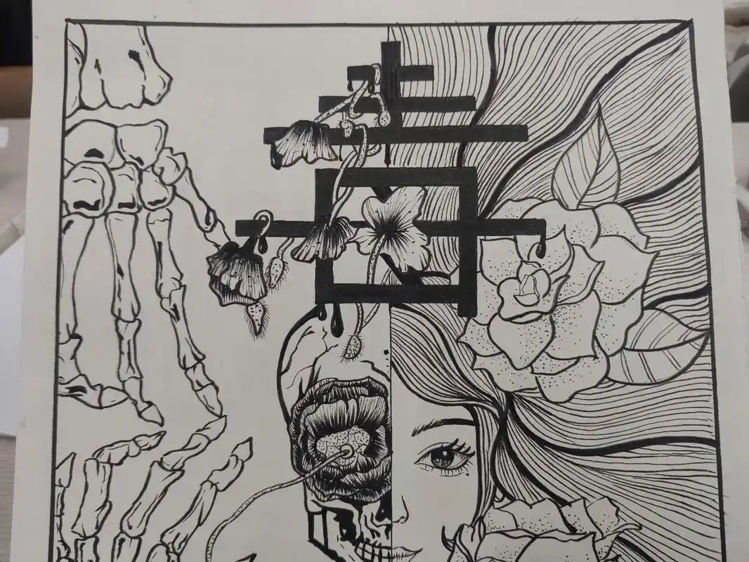 禁毒主题手抄报绘画 临摹