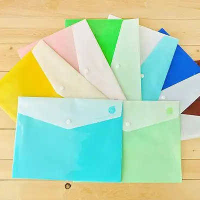 道林 纯色 纽扣式 半透明 文件袋 文件夹 档案袋 办公学习用品