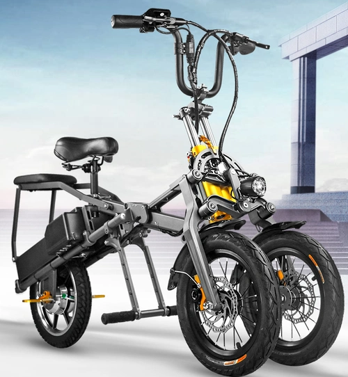 倒三轮自行车,独立悬挂,可折叠的简行代步车