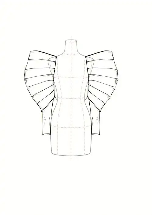 一起画袖子服装款式部位图绘制步骤09款