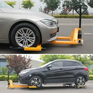 汽修拖车物业小区移车工具 液压式移动车座消防应急清障 4吨叉车款