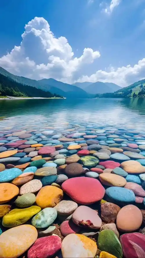 这么漂亮的"七彩鹅卵石"海滩,当然要分享给你看啦鹅卵石滩 治愈系风景