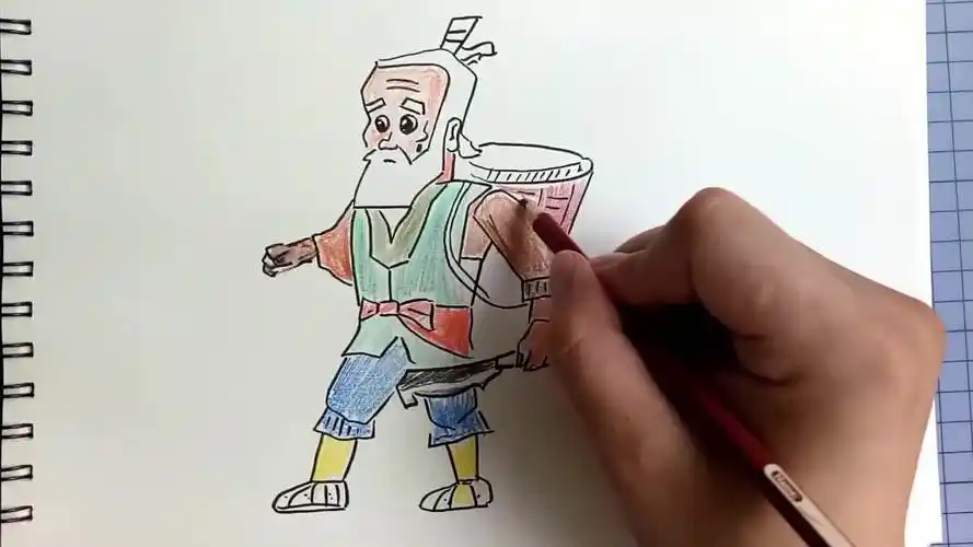 教大家画出葫芦娃动画里的老爷爷卡通漫画
