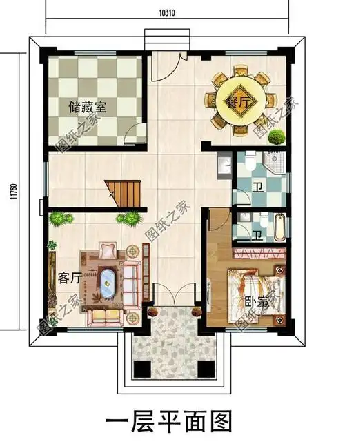 第一款:120平方房子设计图及外观图片,12*10经典设计 :本户型为占地
