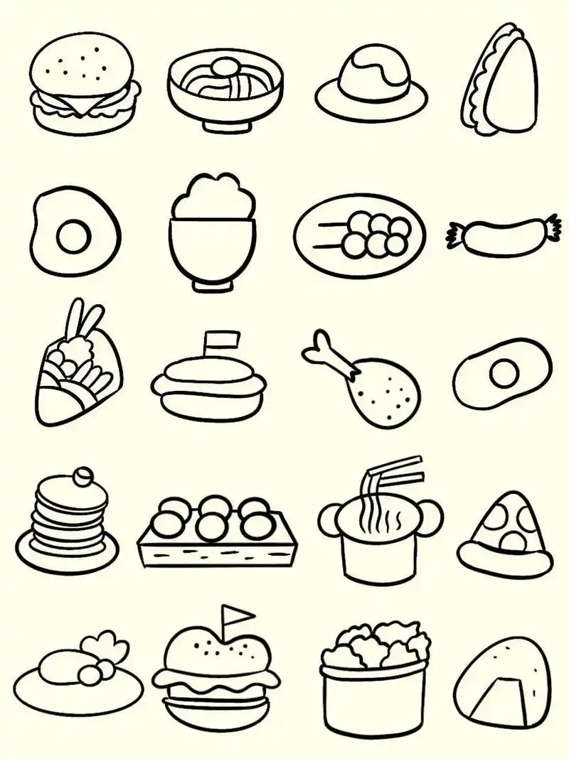 简笔画|美食 959595