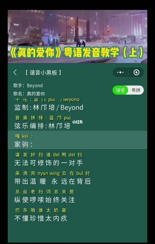 真的爱你发音教学完整版粤语谐音