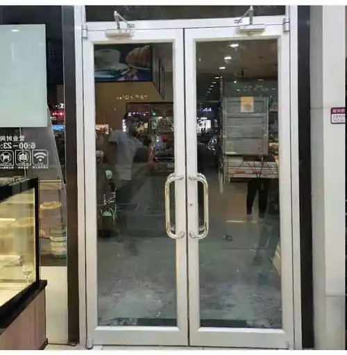 肯德基门专用门 中西餐店铺银行推拉铝合金玻璃门地轴门地弹簧门