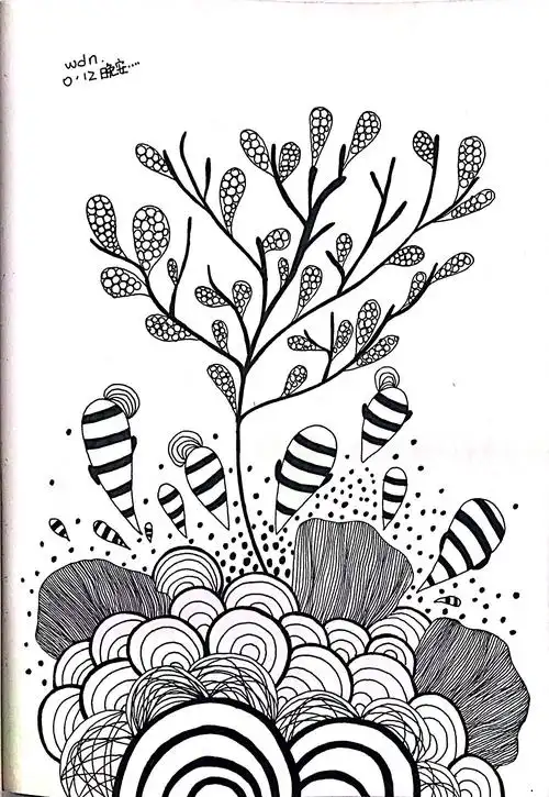 禅绕画·线描装饰画·手绘·插画|插画|插画习作|素匠东霓 - 原创作品