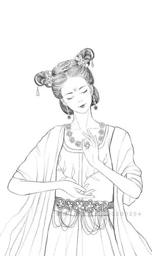 古风汉服人物手绘线稿|绘画|白描|线描|古体诗_网易订阅