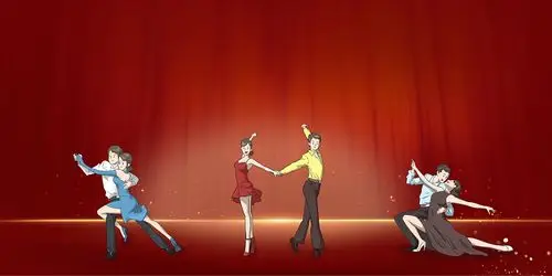 红色创意舞蹈拉丁跳舞艺术培训海报背景