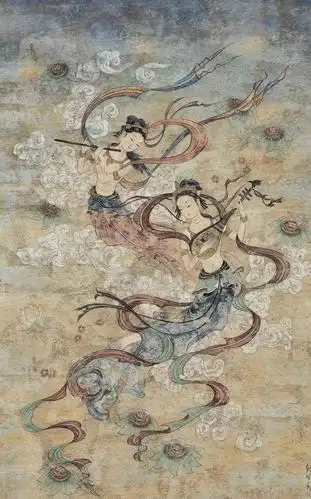 绝美敦煌壁画:大丈夫相的观世音,怀抱琵琶的飞天女,惊艳了世人