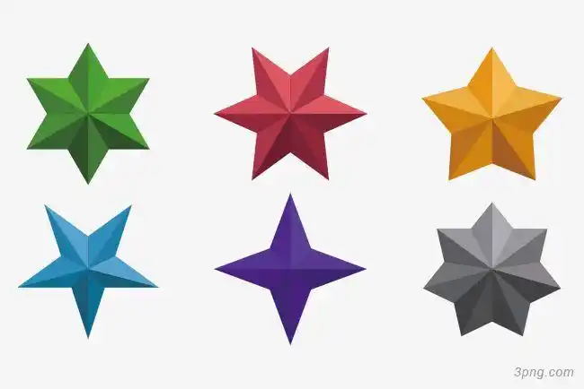 多边形不规则彩色图形合集png素材透明免抠图片-装饰效果-三元素3png.