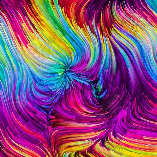 运动中的色彩系列由流动油漆图案组成的设计作为设计创造力和想象力的