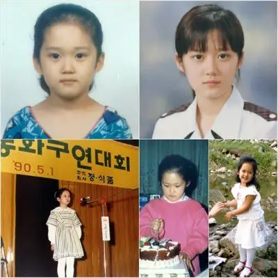 相比通过电视和网络公开过的张娜拉年幼时期照片外,新公开的这组纪念