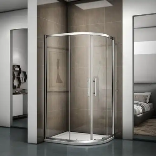 简易淋浴房闪电客扇弧形半圆玻璃隔断浴室洗澡间不锈钢干湿分离隔断