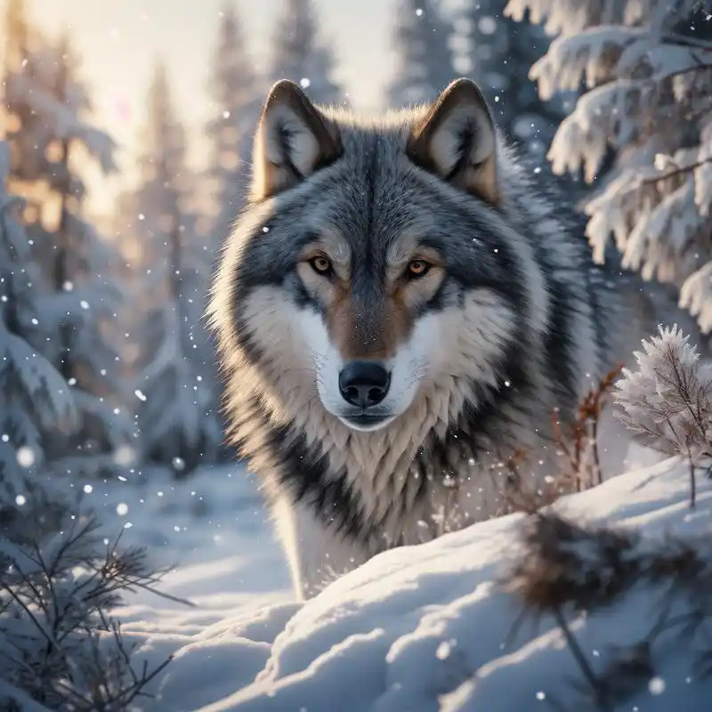 92孤独的狼头像92雪地凝望 在这银装素裹的雪地中,一只孤独的狼